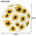 thumbnail image 6 of White Sunflower Round Tablecloth 60" X 60",Wrinkle Wipeable Table Cloth for Kitchen Dining Room Picnic Patio Party, 6 of 6