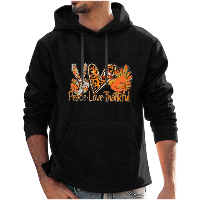 Sudaderas de Acción de Gracias Para Hombres Otoño E Invierno Sudadera de Cobertura Suelta Con Estampado Digital de Moda Con Capucha Odeerbi ODB204684