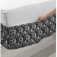 thumbnail image 2 of Black and White Bed Skirt, Monochrome Lace with Flowers and Ornamental Swirls Vintage Inspirations, Elastic Bedskirt Dust Ruffle Wrap Around for Bedding Decor, 4 Sizes, Black White, by Ambesonne, 2 of 2