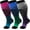 Multicolor-D, variant on 3 Pairs Plus Size Compression Socks Wide Calf for Women and Men 20-30 mmHg Extra Large Size Knee High Support Stockings(2XL-4XL)