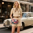 thumbnail image 6 of FORMRS Women Crossbody Purse with Chain Strap Vegan Leather Shoulder Handbag, Red and Purple Plaid Pattern, 6 of 7