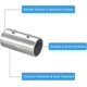 thumbnail image 3 of 4Pcs Straight Tube Connector, 2 Way Stainless Steel Handrail Connector, 60mm Length, for 1"(25mm) OD Tube for Railing, 3 of 5