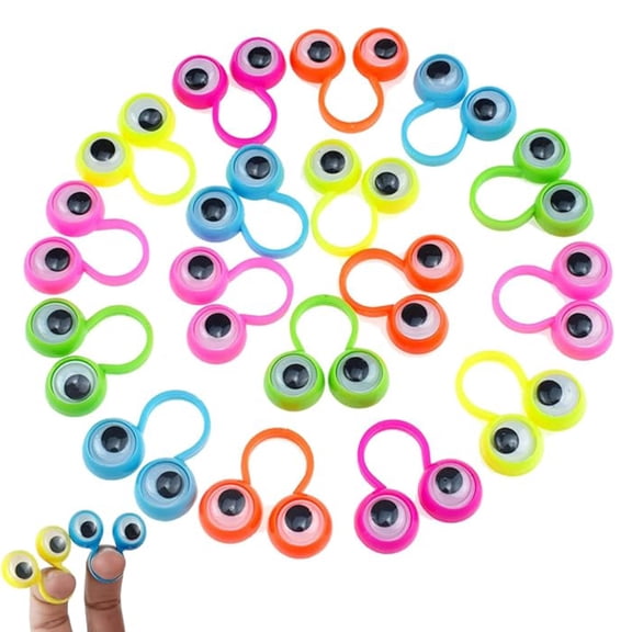 100 PCS Eye Finger Puppets Toys Set, Wiggly Eyeball Finger Puppet Eye On Rings for Kids, Party Favors for Boys Girls