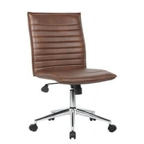 Boss Office Products Vinyl Armless Hospitality Task Chair with Casters, Brown