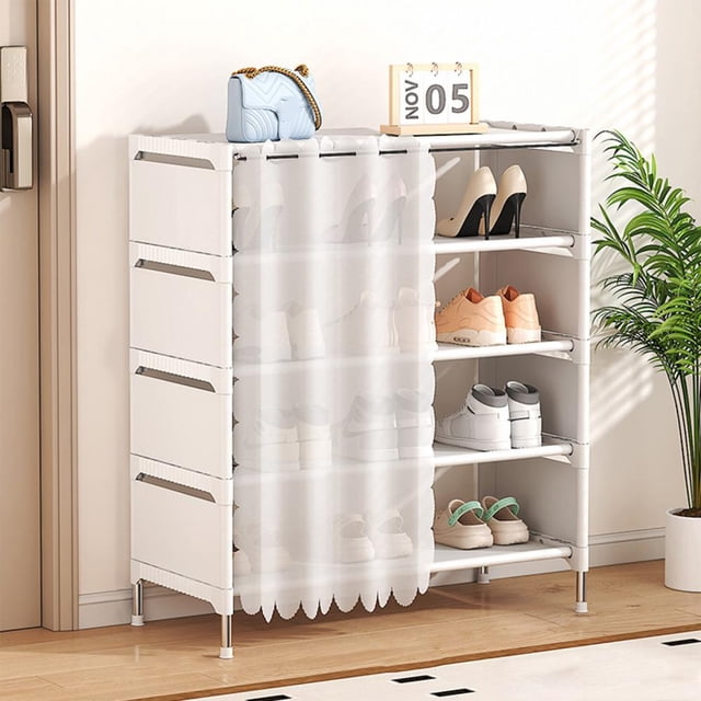 Multi-Layer Shoe Rack, Dust-Proof Stackable Storage Organizer with Sturdy Steel Frame, Easy Assembly for Home, Closet, Bedroom