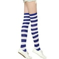 thumbnail image 2 of Sexy Women's Cotton Striped Thigh High Stockings Plus Size Over Knee Long Socks, 2 of 2