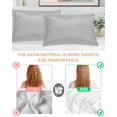 thumbnail image 4 of Grey Satin Pillowcase for Hair and Skin with Zipper, Soft Breathable Cooling Silk Pillow Cases, Modern Pure Gray Throw Pillow Covers King Size 20"x36" Set of 2, 4 of 6