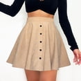 thumbnail image 2 of EDFBUYKRS Female Skirts Maxi Skirts for Women Fall 2026 2023 Women's Solid Corduroy Autumn Winter Skirt Fashion Button High Waist Umbrella Skirt for Women, 2 of 5