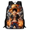 thumbnail image 1 of Mochilas escolares de gran capacidad para niños y niñas, conjunto de 3 piezas, para zorros, Roronoas, estuche para lápices, 1 of 4