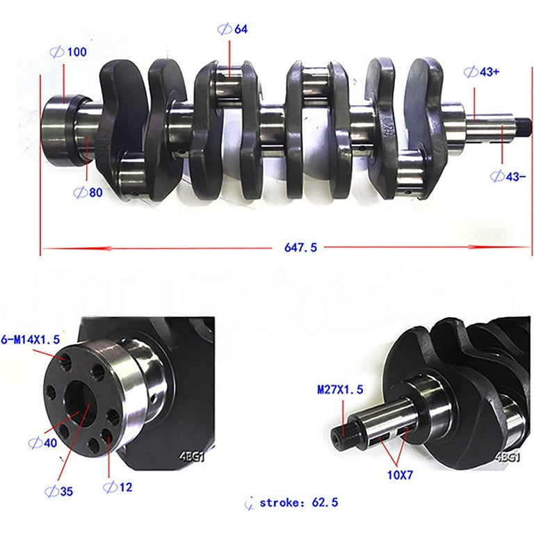 Seapple CRANKSHAFT 8-97112-981-2 Stroke 62.5mm Compatible Seapple CRANKSHAFT 8-97112-981-2 Stroke 62.5mm Compatible
