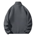 thumbnail image 4 of Fengqque Cardigan Sweaters for Men Full Zip Double-sided Fleece Up Stand Collar Slim Fit Cotton Jacket with Pockets Dark Gray XXL(XXL), 4 of 7