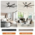 thumbnail image 6 of Parrot Uncle Modern 65" 3CCT Windmill Ceiling Fan with LED Lights and Remote Control, Black, 6 of 15