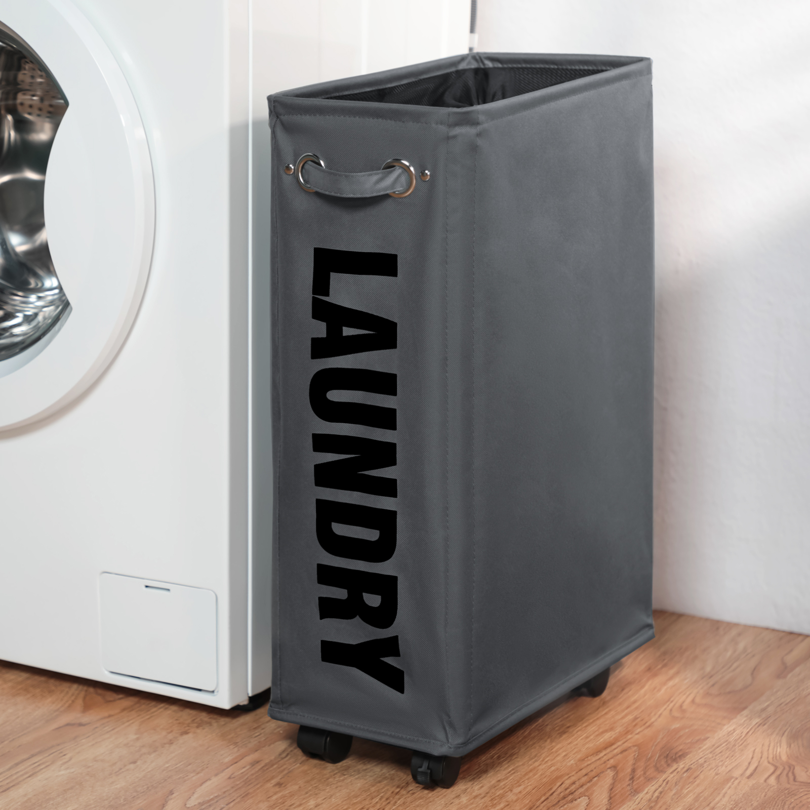 DOKEHOM Rolling Laundry Hamper on Wheels, Collapsible Slim photo 8