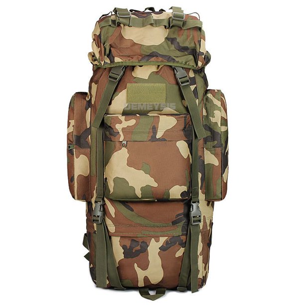 Bolsa de alpinismo de 65L para hombre y mujer, mochila de camuflaje de gran capacidad para acampar, senderismo y Trekking Fivean unisex