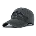 thumbnail image 2 of Vintage New York Embroidered Baseball Cap with Distressed Washed Finish and Adjustable Strapback Black, 2 of 4