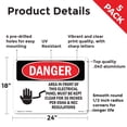 thumbnail image 2 of Electrical Panel Keep Clear OSHA Danger Aluminum Sign 24 Inch x 18 Inch - 5 Pack, 2 of 8