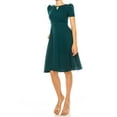 thumbnail image 3 of Moa Collection Women's A-Line Dress Puff Sleeves and Keyhole Front Casual Chic with Side Pock, 3 of 6