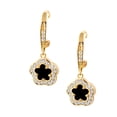 thumbnail image 2 of Aretes de gancho ZVEZDA con circonias y chapa de oro de 18k y Onix, 2 of 3