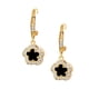 thumbnail image 2 of Aretes de gancho ZVEZDA con circonias y chapa de oro de 18k y Onix, 2 of 3