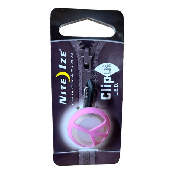 Nite Ize ClipLit Carabiner Keychain LED Light Pet Collar Light Locator Pink Peace Sign NCLS02-03-12PE