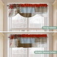 thumbnail image 5 of Red Brown Tie Up Valance Curtains for Windows, Kitchen Curtains Window Treatments, Blue White Modern Rustic Neutral Graffiti Art Short Window Shades Valances for Bedroom Bathroom Cafe 54"x18", 5 of 8