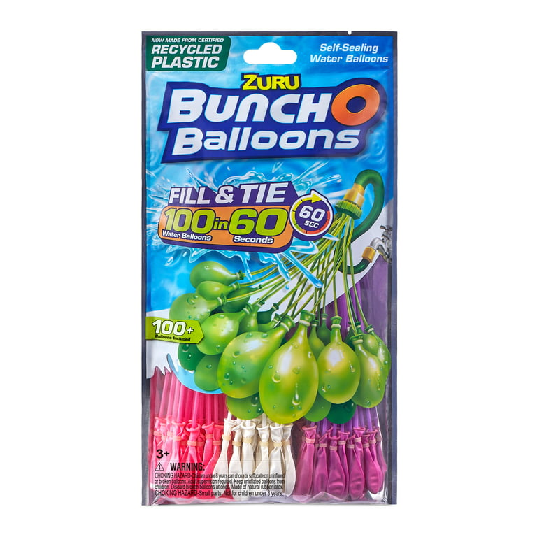 Bunch O Balloons Multi-Colored (10 Bunches) by ZURU, 350+  Rapid-Filling Self-Sealing Instant Water Balloons for Outdoor Family,  Children Summer Fun - Total (100 Balloons) Colors May Vary