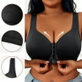 thumbnail image 2 of Feancey Plus Size Bras for Women Front Closure Everyday Brassiere Anti-Sagging High Support Wireless Bras Wide Strap Casual Full Coverage Bra Black L, 2 of 9