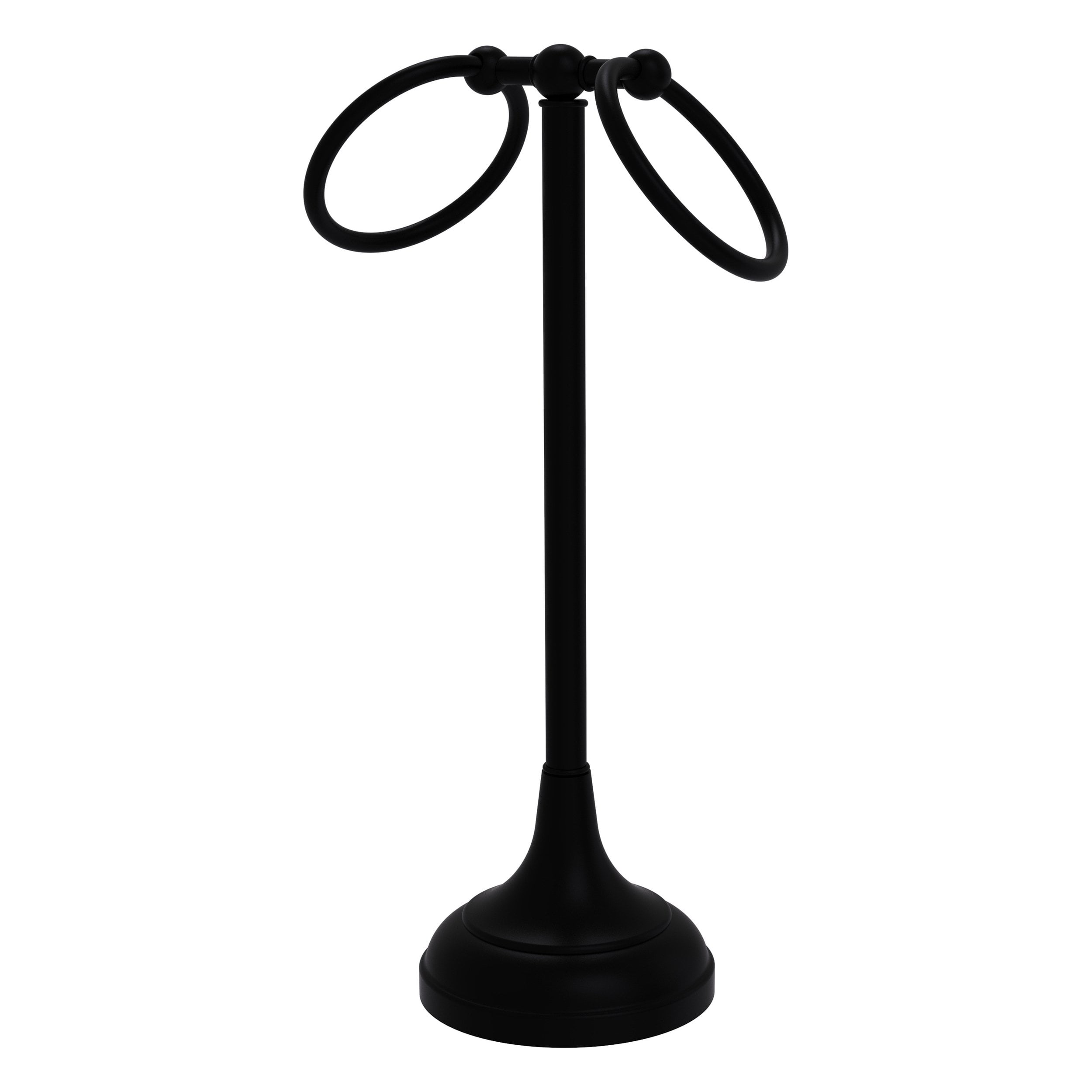 Vanity Top 2 Ring Guest Towel Holder in Matte Black