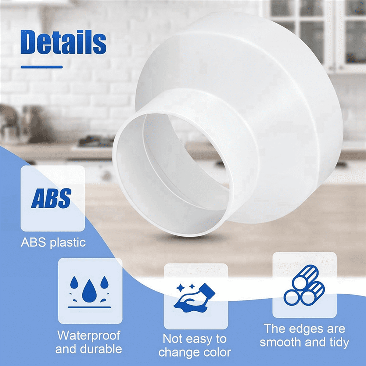 12 Pcs 6 to 4 Inch Duct Reducer Increaser ABS Air Duct Adapter Duct Fan or Dryer Vent Adapter  Pipe Connector, White
