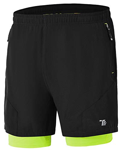Rdruko Men/'s 2 in 1 Workout Running Shorts Quick Dry Lightweight Gym Athletic Shorts with Mesh Liner
