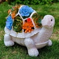 thumbnail image 5 of Estatuas solares para jardín al aire libre, tortuga con suculentas y luces LED, decoración de césped, estatua de tortuga para Patio, balcón, adorno de jardín, 5 of 5