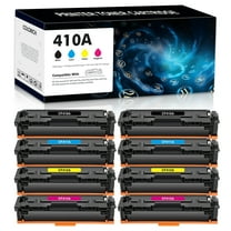 410A Toner Cartridges Compatible for HP 410A CF410A Color Laserjet Pro MFP M477fnw M477fdw M477fdn M452dn M452nw M477 M452 M377 410X CF410X Printer Ink, Pack-8