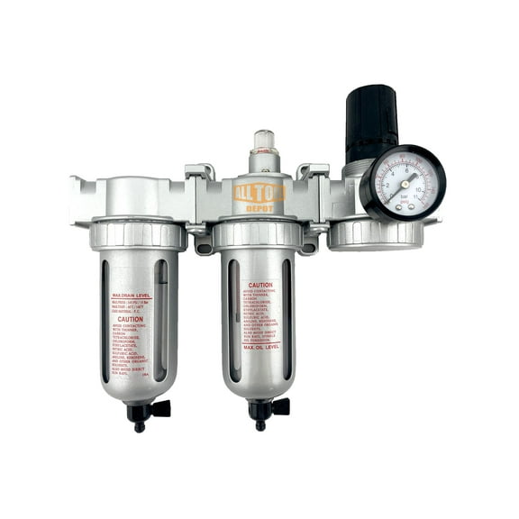 1/2" NPT MID FLOW 3 Stages Filter Coalescing Regulator System (MANUAL DRAIN)