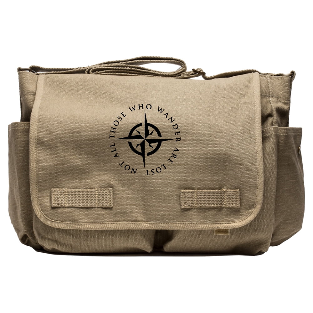 LOTR Not All Those Who Wander Are Lost Heavyweight Canvas Messenger Shoulder Bag 