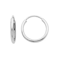 Gem & Harmony Small Hoop Earrings in 14K White Gold 1/2 inch (1.50 mm) for Women