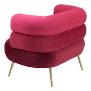 Arish Accent Chair Red Accent Chair, Modern Style, Soft and smooth velvet fabric, Steel, Indoor Living