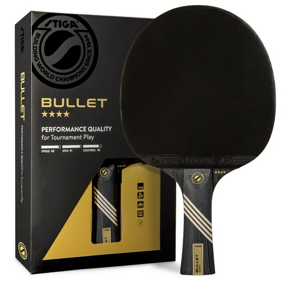 STIGA Bullet Ping Pong Paddle – 5-ply Extra Light Blade – 2mm Premium Sponge – Italian Concave Handle for Masterful Grip – Performance Table Tennis Racket for Competitive Play