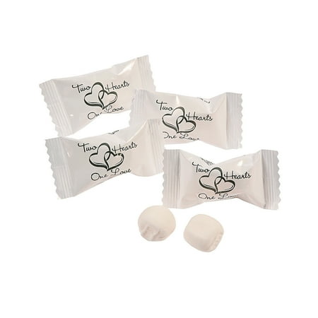 Two Hearts Buttermints, Individually Wrapped, 108 Pieces, Wedding Favors