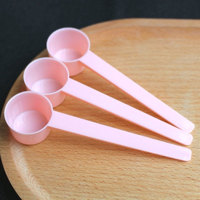 Cuchara medidora de plástico de fondo plano a escala, cuchara medidora fija para 5 g, g, 10 ml, ml, para mascarillas líquidas, leche en polvo