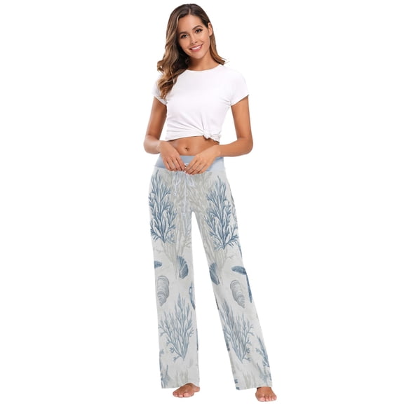 Women's Long Sleep Pants Home Pants Sleep Pants Wide-Leg Pants Design Elastic Fabric Casual Pants XS Beautiful Blue Starfish