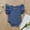 Navy, variant on VOUZZA Ribbed Baby Girls Romper, Short Sleeve Ruffle Lace Bodysuit, Plain Solid Color Cotton One Piece Jumpsuit Outfits, 0-24 Months