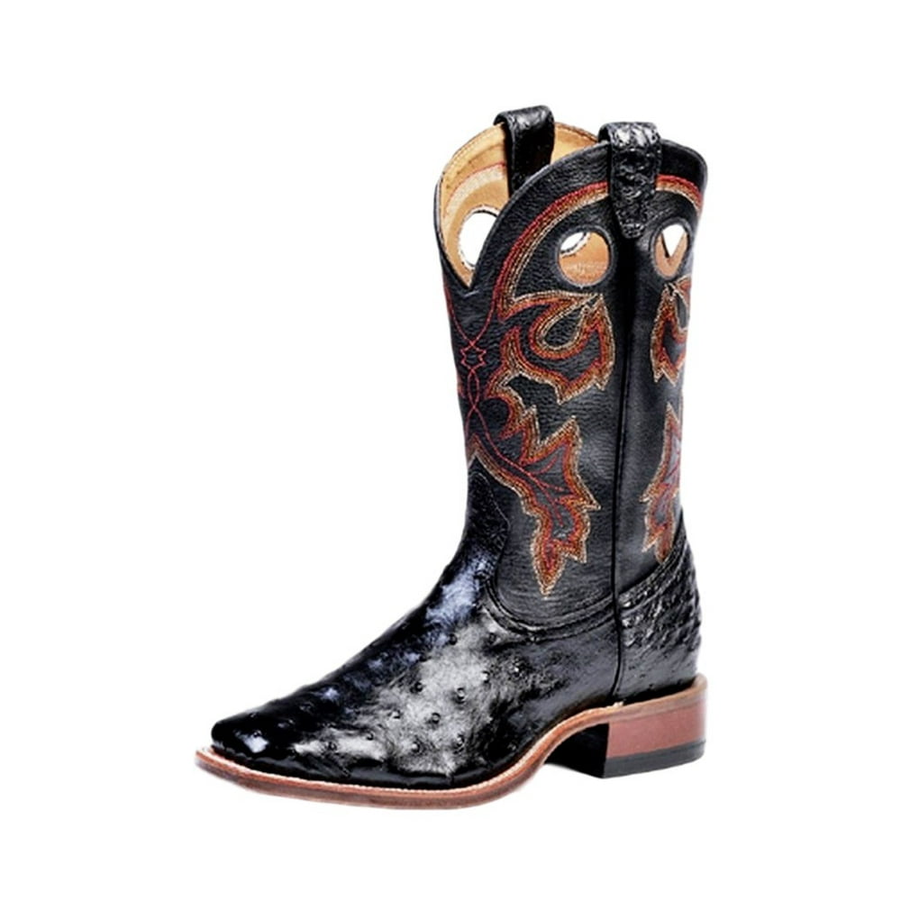 Boulet - Boulet Western Boots Men Cowboy Exotics Ostrich Torino Black ...