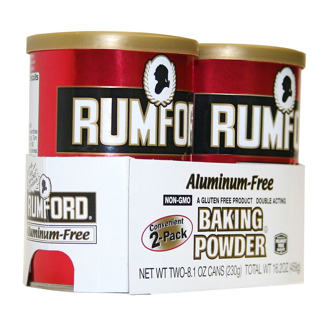Rumford Aluminum Free Baking Powder, 8.1-Ounce Canisters.