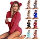 thumbnail image 3 of Mujeres Niñas Traje de pijama de felpa con capucha Orejas de oso Mono Ropa de dormir Mameluco Eigraketly FS10114-52, 3 of 7