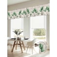 thumbnail image 6 of Green Floral Valances for Windows, Elegant Tulip Vintage Wildflower Plant Light Filtering Kitchen Curtains, Rod Pocket Window Valance Curtains for Living Room Bedroom, 60" W x 18" L, 2 Panels, 6 of 9