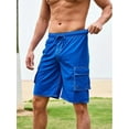 thumbnail image 2 of KelaJuan Men's Summer Sports Shorts Lightweight Loose Casual Drawstring Shorts,Knee Length Joggers for Tennis  Running, 2 of 6