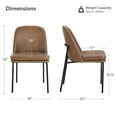 thumbnail image 4 of CHITA Modern Dining Chairs Set of 3 Metal Legs Dining Chair, Faux Leather in Saddle Brown, 4 of 8