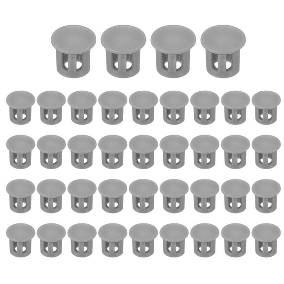 Uxcell 6mm/1/4" Plastic Hole Plugs, Flush Type Round Plug Snap in Locking Screw Hole Covers Grey 40 Pcs