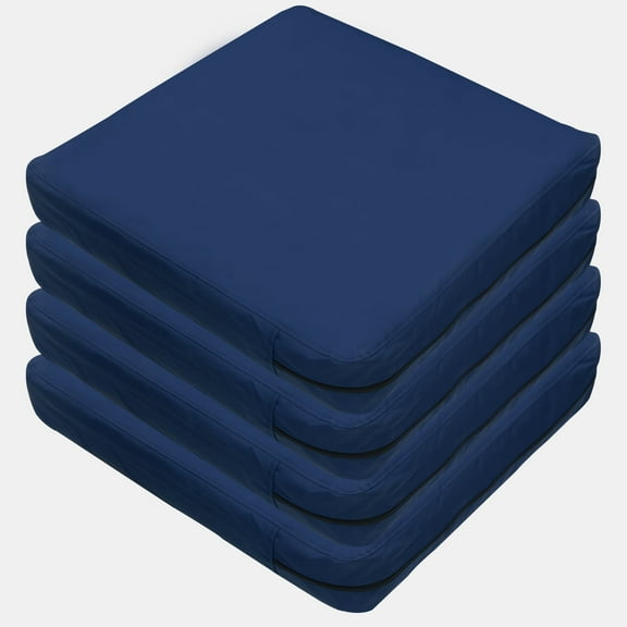 Jokapy Navy Outdoor Patio Chair Cushion Seat Pad Replacement Cover, 24" x 24", 4 Pack, Only Cover