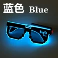 thumbnail image 1 of Gafas de 8 bits con cable EL, gafas con luces LED intermitentes, suministros para fiestas, gafas luminosas, gafas de sol brillantes para fiestas de festivales, 1 of 6